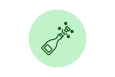 Şampanya pentaglow, vektör, piksel mükemmel, illüstratör dosyası