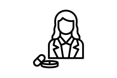 Eczacı satırı simgesi, vektör, piksel mükemmel, illüstratör dosyası