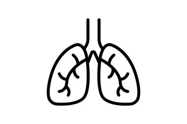 Ciğerler satır simgesi, vektör, piksel mükemmel, illüstratör dosyası
