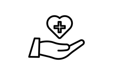 Sağlık Hizmeti çizgi simgesi, vektör, piksel mükemmel, illüstratör dosyası