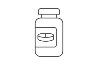 İlaç şişesi inceliği simgesi, vektör, piksel mükemmel, illüstratör dosyası