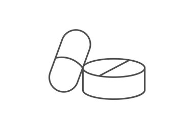 Kapsül ince çizgi simgesi, vektör, piksel mükemmel, illüstratör dosyası