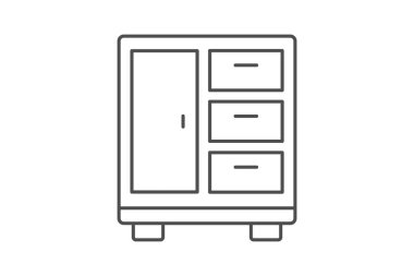 İlaç Kabinesi ince simgesi, vektör, piksel mükemmel, illüstratör dosyası