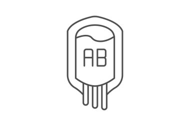 Kan Torbası İnce simgesi, vektör, piksel mükemmel, illüstratör dosyası