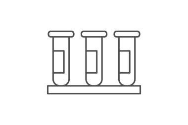 Kan Test İnce Çizgisi simgesi, vektör, piksel mükemmel, illüstratör dosyası
