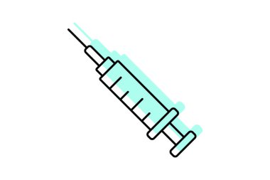 Şırınga rengi gölge ince çizgi simgesi, vektör, piksel mükemmel, illüstratör dosyası