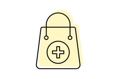 Eczane Çantası renk gölge inceltici simge, vektör, piksel mükemmel, illüstratör dosyası