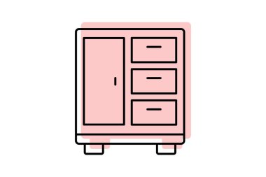 İlaç Kabinesi renk gölge inceltici simge, vektör, piksel mükemmel, illüstratör dosyası