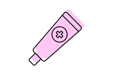 Merhem rengi gölge ince çizgi simgesi, vektör, piksel mükemmel, illüstratör dosyası