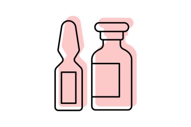 Ampul renk gölge ince çizgi simgesi, vektör, piksel mükemmel, illüstratör dosyası