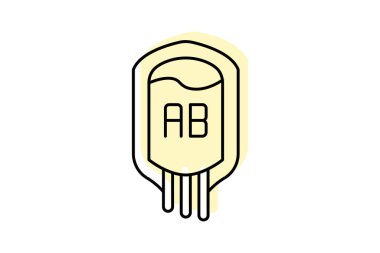 Kan Torbası renk gölge ince çizgi simgesi, vektör, piksel mükemmel, illüstratör dosyası