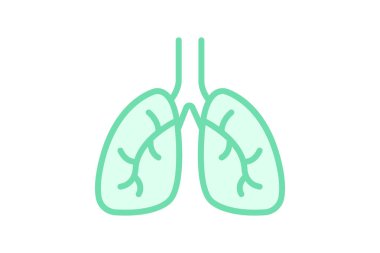 Ciğerler duotone çizgi simgesi, vektör, piksel mükemmel, illüstratör dosyası
