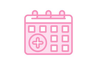 Tıbbi Randevu duoton satır simgesi, vektör, piksel mükemmel, illüstratör dosyası