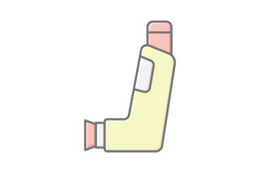 Inhalator doğrusal renk simgesi, vektör, piksel mükemmel, illüstratör dosyası
