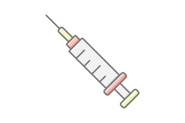 Şırınga doğrusal renk simgesi, vektör, piksel mükemmel, illüstratör dosyası
