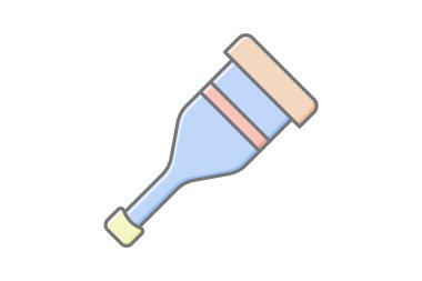 Koltuk değnekleri doğrusal renk simgesi, vektör, piksel mükemmel, çizer