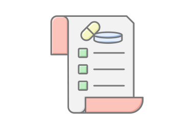 Fatura doğrusal renk simgesi, vektör, piksel mükemmel, illüstratör dosyası