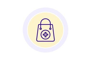 Eczane Çantası renk çemberi simgesi, vektör, piksel mükemmel, illüstratör dosyası