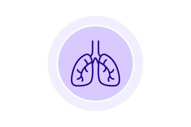 Akciğerler renk çemberi simgesi, vektör, piksel mükemmel, illüstratör dosyası