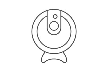 Webcam ince çizgi simgesi, vektör, piksel mükemmel, illüstratör dosyası