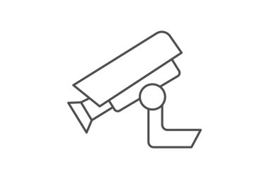 CCTV Kamera ince çizgi simgesi, vektör, piksel mükemmel, illüstratör dosyası