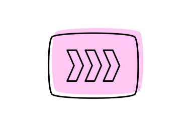 Hızlı İleri Düğme renk gölge inceltici simge, vektör, piksel mükemmel, illüstratör dosyası