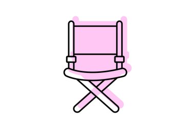 Yönetmenin Sandalyesi renk gölge ince simgesi, vektör, piksel mükemmel, illüstratör dosyası