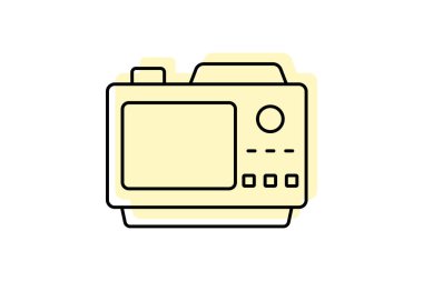 Video Kamera renk gölge ince çizgi simgesi, vektör, piksel mükemmel, illüstratör dosyası