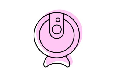 Webcam renk gölge ince çizgi simgesi, vektör, piksel mükemmel, illüstratör dosyası