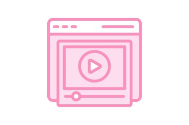 Video Oynatıcı duotone satır simgesi, vektör, piksel mükemmel, illüstratör dosyası