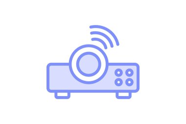 Projektör duotone çizgi simgesi, vektör, piksel mükemmel, illüstratör dosyası