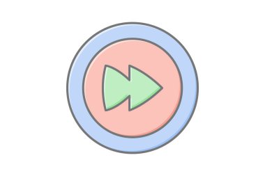 Düğme doğrusal renk simgesi, vektör, piksel mükemmel, illüstratör dosyasını çal