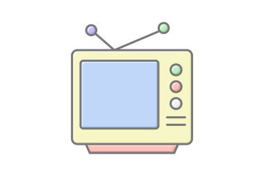 Anten Tv lineal renk simgesi, vektör, piksel mükemmel, illüstratör dosyası