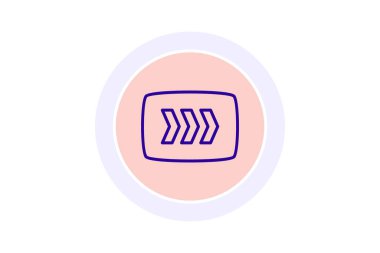 Hızlı İleri Düğme renk çemberi simgesi, vektör, piksel mükemmel, illüstratör dosyası