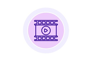 Film makarası renk çemberi simgesi, vektör, piksel mükemmel, illüstratör dosyası