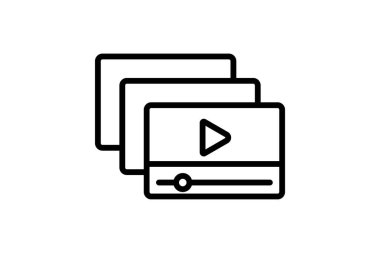 Video Playlist line icon , vector, pixel perfect, illustrator file clipart