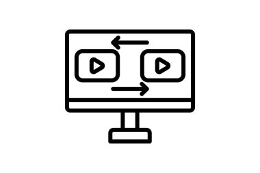 Video Encoding line icon , vector, pixel perfect, illustrator file clipart