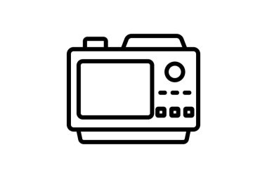 Video kamera çizgisi simgesi, vektör, piksel mükemmel, illüstratör dosyası