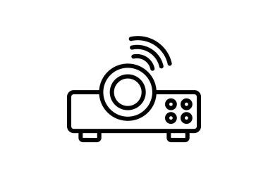 Projektör çizgi simgesi, vektör, piksel mükemmel, illüstratör dosyası