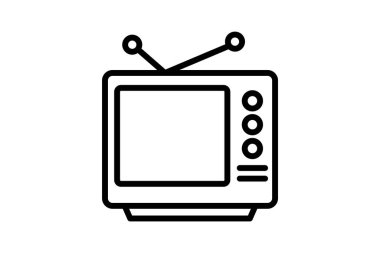 Anten Tv çizgi simgesi, vektör, piksel mükemmel, illüstratör dosyası