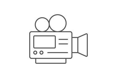 Video kamera ince çizgi simgesi, vektör, piksel mükemmel, illüstratör dosyası