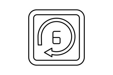 İnce çizgi simgesi, vektör, piksel mükemmel, illüstratör dosyası etrafında dön