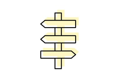 Sokak İşareti Renk İnce Çizgisi simgesi, vektör, piksel mükemmel, illüstratör dosyası