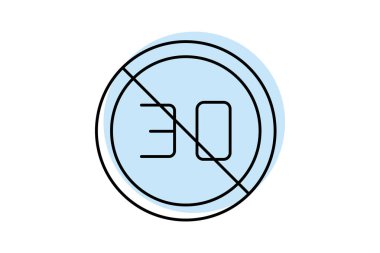 Hız Sınırı İmzalama Renk İnce Çizgisi simgesi, vektör, piksel mükemmel, illüstratör dosyası