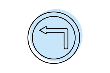 Sol İşaret renk gölge ince çizgi simgesi, vektör, piksel mükemmel, illüstratör dosyasına dön