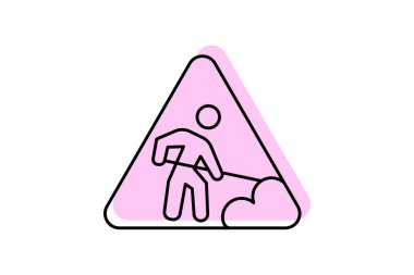 Yol çalışmaları Renk gölge inceltici simge, vektör, piksel mükemmel, illüstratör dosyası imzala