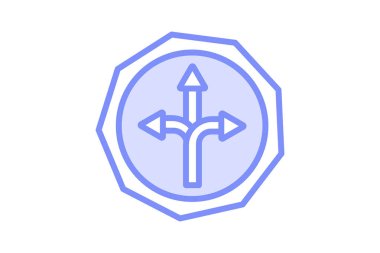 Alternatif Yol İşareti duotone çizgi simgesi, vektör, piksel mükemmel, illüstratör dosyası