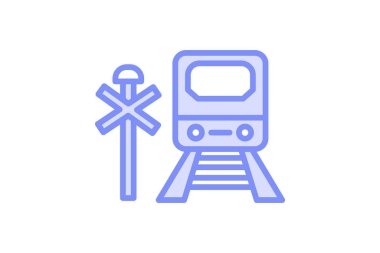 Demiryolu duotone hat simgesi, vektör, piksel mükemmel, illüstratör dosyası