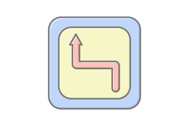 Öndeki Eğriyi İmzala Doğrusal Renk simgesi, vektör, piksel mükemmel, illüstratör dosyası