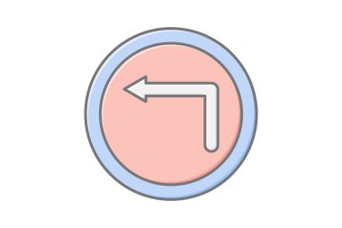 Sol İşaret çizgisel renk simgesini, vektörü, piksel mükemmel, illüstratör dosyasını döndür